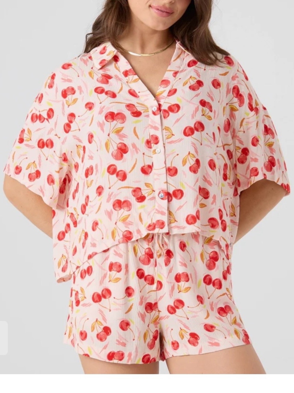 Roxy Cherry-Print Short/Top Set